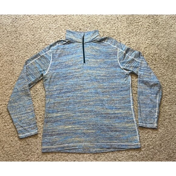 Lululemon Men Surge Warm 1/2 Zip Space Dye Camo Navy Alberta Size Large L EUC - Picture 1 of 7